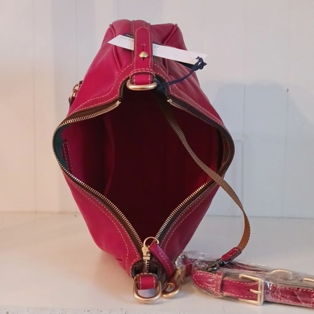 Dooney & Bourke Nwt Red Hobo Cross Body Bag. - Picture 5 of 13